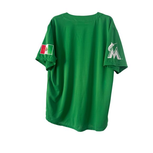 Miami Marlins stunning green jersey with Mexican flag mint condition Sz XL - Picture 2 of 7